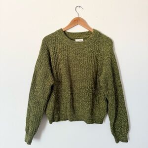 Universal Thread Textured Knit Sweater Green Yellow Size M